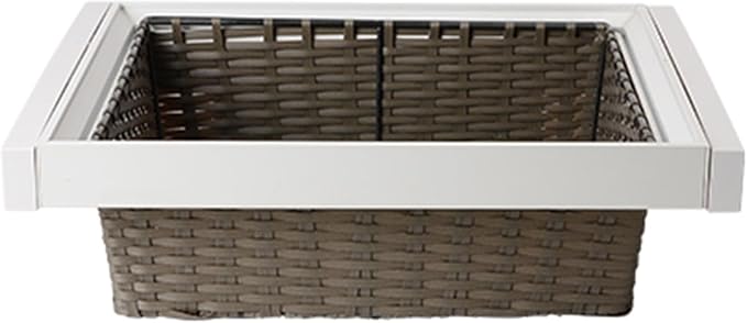 Pull-out Clothes Storage Basket,Stackable Shelf Baskets Organizer,Stackable Storage Bins,for Wardrobe and Closet Drawer in Bedroom Office(White,22.04-24.01in)
