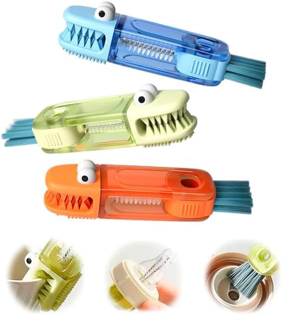 3 in 1 Cup Lid Gap Cleaning Brush Set, Multifunctional Insulation Bottle Cleaning Tools, Mutipurpose Tiny Silicone Cup Holder Cleaner, Home Kitchen Cleaning Tools