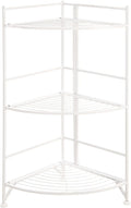 Convenience Concepts Xtra Storage 3 Tier Folding Metal Corner Shelf, White