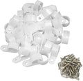Cable Clamp R-Type Cable Clip Wire Clamp 3/4" Nylon Screw Mounting Cord Fastener Clips with Screws for Wire Management - White - 50 Pcs