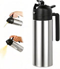 moniko 2-in-1 Oil Dispenser and Oil Sprayer, 16oz/470ml Stainless Steel Olive Oil Sprayer Bottle for Kitchen Cooking, Air Fryer, BBQ, Salad, Baking