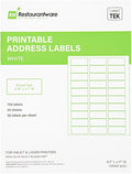 Restaurantware Label Tek 2.6 x 1 Inch Packaging Stickers 750 Premium Shipping Labels - Printable Address Sustainable White Paper Inventory Stickers High-Visibility with Strong Adhesives