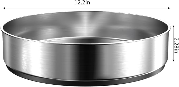 VAEHOLD Pantry Cabinet Lazy Susan Stainless Steel Black Spice Rack Turntable - Decorative Trays Storage Containers Organizer for Kitchen Cabinet, Snacks, Bathroom (12 inches)