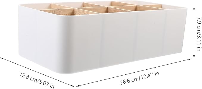 STOBAZA 6 Compartment Bamboo Storage Box 5X5X3 Inch Desktop Organizer for Kitchen Office and Home Storage Bins and Containers