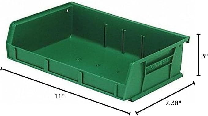 Quantum Storage QUS236 Ultra Stack and Hang Bins - 7-3/8" x 11" x 3" - 8 Pack