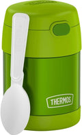 THERMOS FUNTAINER Insulated Food Jar, 10 Ounce, Kid Friendly Food Jar with Foldable Spoon, Lime
