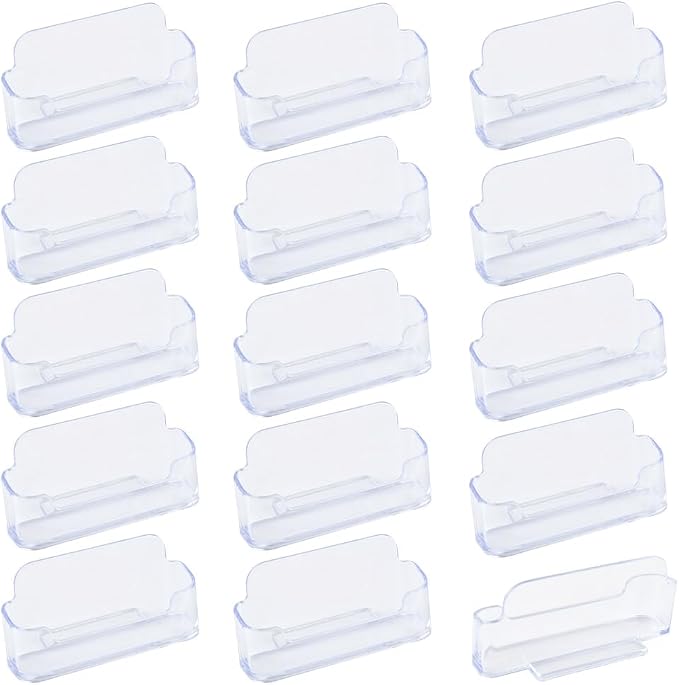 TIMESETL 18Pack Business Card Holder for Desk, Clear Acrylic Office Business Card Holder Display Plastic Business Card Stand Acrylic Desktop Business Card Holders for Exhibition, Home & Office