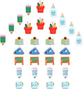 SUNNYCLUE Resin Cabochons Back to School Resin Charms Teacher School Themed Resin Charms No Hole Flat Back Brush Pencil Eraser Ruler Notebook Shape Colorful Cabochon for Hair Clips DIY Crafts