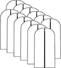 Garment Bags for Hanging Clothes 12 PCS Transparent Waterproof Dustproof Storage for Wardrobe Storage Suit Covers for Closet Clear Reuse Full Zipper for Costumes Suits Coats 24''x48''