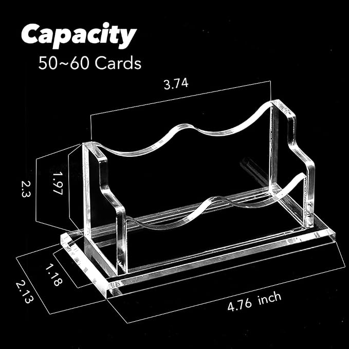 PARTSPOWER Acrylic Business Card Holder for Desk, Horizontal Clear Business Name Card Display Stand, Desk Accessory Business Name Card Organizer (Horizontal, 1-Slot)