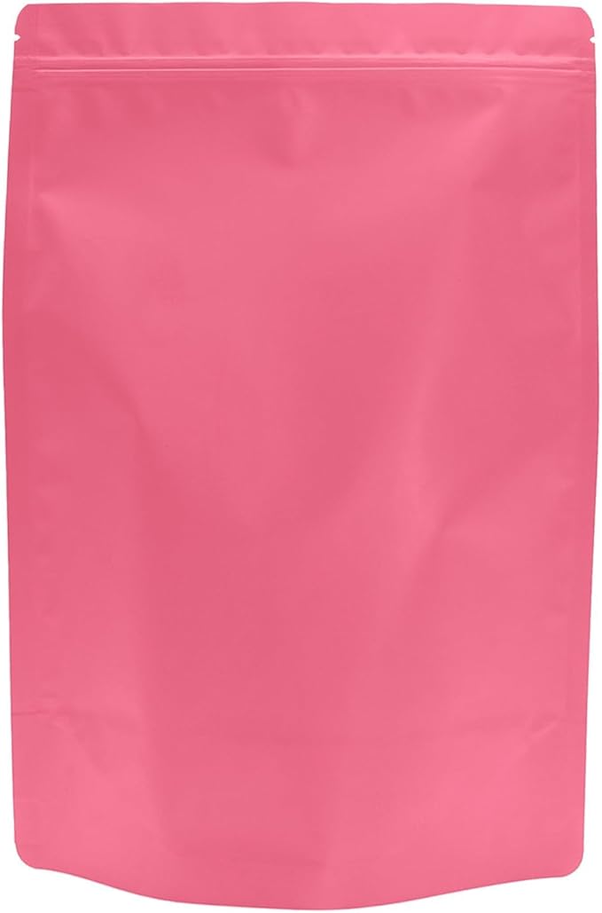 50PCS Smell Proof Resealable Pouch Bags,ULIFESTAR Aluminum Foil Flat Food Storage Bag,Sealable Pcsaging Zipper Pouches with Tear Notches for Pcsaging Lipgloss,Jewelry,etc(20*30cm/7.87*11.81",Pink)