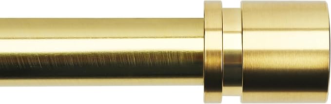 Byondeth Curtain Rods for Windows 16 to 170 Inches Adjustable Length 1 Inch Diameter Window Curtain Rod with Aluminium Finials, Gold
