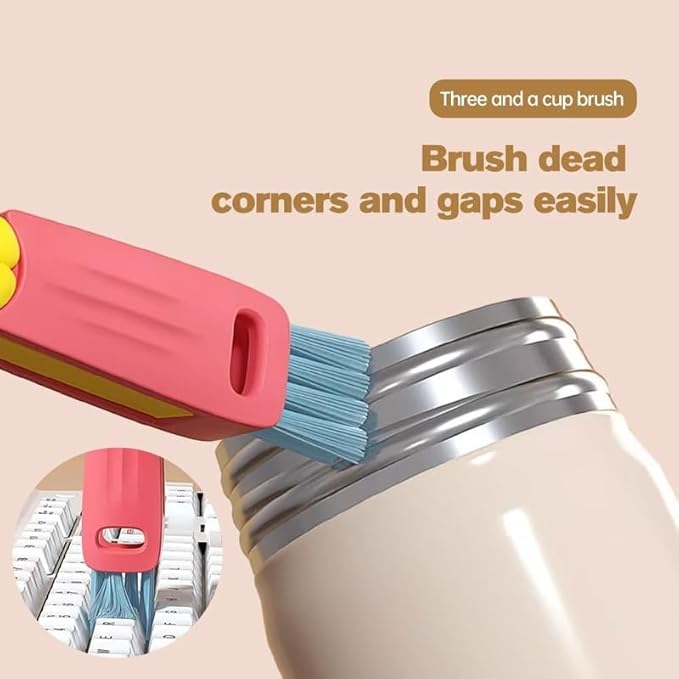 3 in 1 Cup Lid Gap Cleaning Brush Set, Multifunctional Insulation Bottle Cleaning Tools, Mutipurpose Tiny Silicone Cup Holder Cleaner, Home Kitchen Cleaning Tools