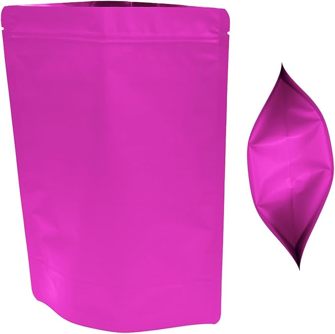 50PCS Smell Proof Resealable Pouch Bags,ULIFESTAR Aluminum Foil Flat Food Storage Bag,Sealable Pcsaging Zipper Pouches with Tear Notches for Pcsaging Lipgloss,Jewelry,etc(18*26cm/7.09*10.24",Purple)