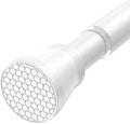 Tension Curtain Rod 28 to 48 Inches, White Tension Rod Adjustable Curtain Rod Non-Slip Shower Curtain Rod No Drill Shower Rod Spring Tension Shower Curtain Rod Bathroom Curtain Rod