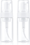 Boenoea Plastic Foam Pump Bottle, 4oz/120ml Foam Bottles Dispenser BPA Free Empty Refillable Container for Hand Soap, Shampoo - Pack of 2 Clear