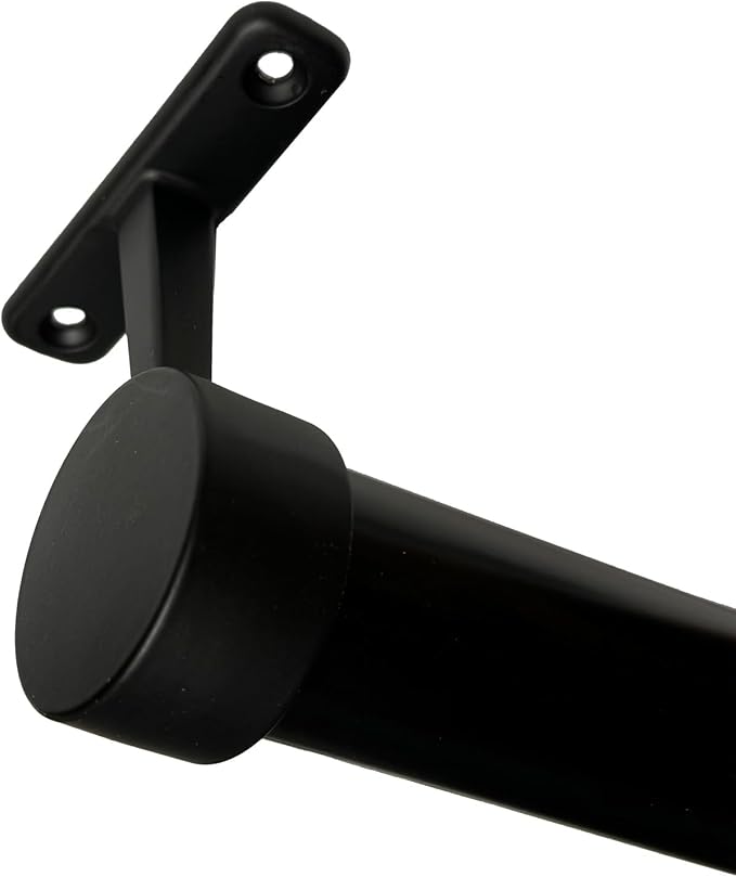 32mm Diameter Closet Rod Top Mount End Hanger | Black | 1 Pack