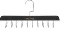 TOPIA HANGER Bra Hanger for Closet, Tank Top Hangers Space Saving Black | 20 Foldable Hooks, 360°Rotating Hooks, Easy to Install, Durable Solid Wood, Space Saving Storage for Bras, Tank Tops, Belts
