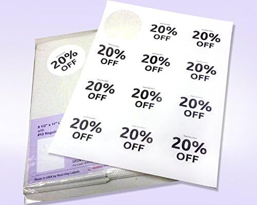 NextDayLabels 2.5 Inch Round Circle Stickers White Blank Labels for Laser Inkjet Printer - 12 Per Sheet Self-Adhesive Product Packaging Logo Made in USA - 300 Labels