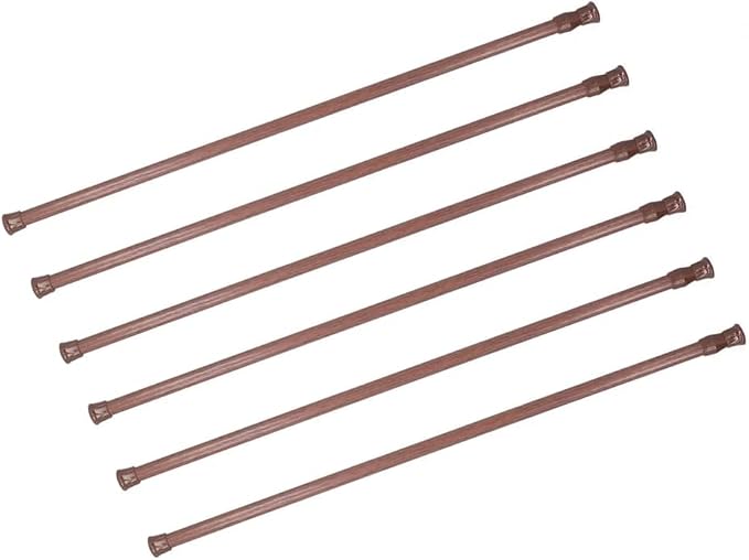 6 Pack Spring Tension Curtain Rod, 23.6-43.3 Inches Tension Rods Cupboard Bars Adjustable Spring Steel Tensions Rod Shower Rod Closet Rod