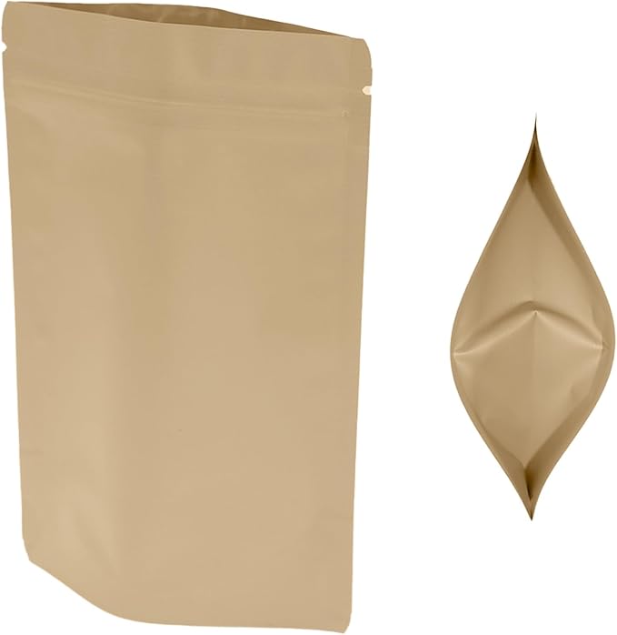 100PCS Smell Proof Resealable Pouch Bags,ULIFESTAR Aluminum Foil Flat Food Storage Bag,Sealable Pcsaging Zipper Pouches with Tear Notches for Pcsaging Lipgloss,Jewelry,etc(10*15cm/3.94*5.91",Gold)