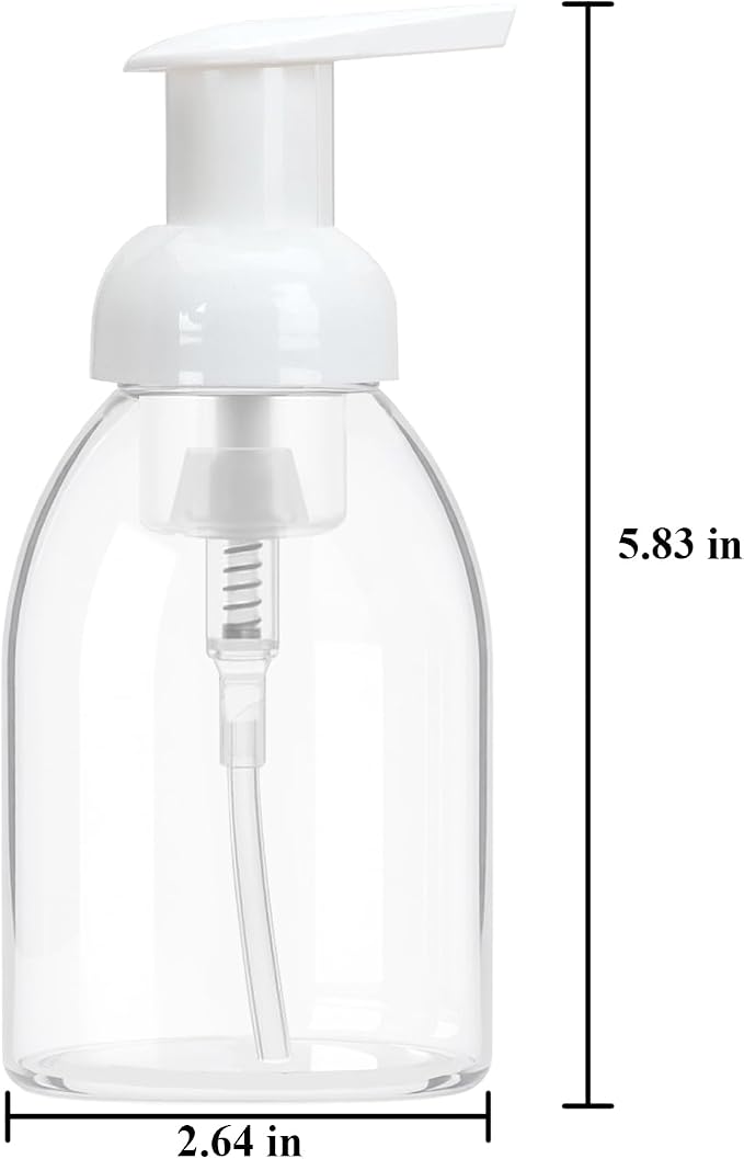 24 Pcs 8 oz Foaming Soap Dispenser Pump Bottles Foam Hand Soap Dispenser Empty Refillable Plastic Container Kitchen Bathroom Commercial Use