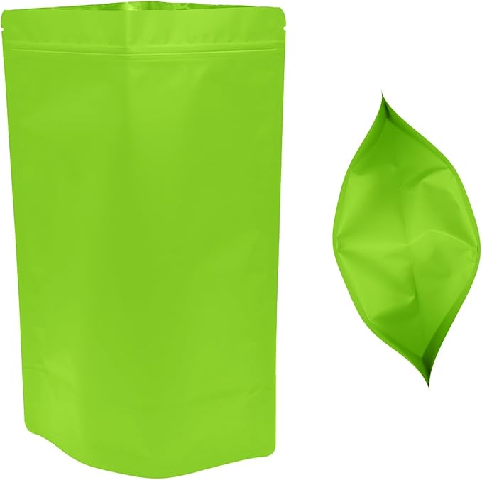50PCS Smell Proof Resealable Pouch Bags,ULIFESTAR Aluminum Foil Flat Food Storage Bag,Sealable Pcsaging Zipper Pouches with Tear Notches for Pcsaging Lipgloss,Jewelry,etc(20*30cm/7.87*11.81",Green)