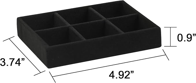 Frebeauty Small Jewelry Trays for Drawer,2 Pack 6 Grid Earring Organizer | Jewelry Display for Rings Stud,Jewelry Box Inserts,Drawer Inserts,Adjustable Dividers,Earring Organizer,Stackable,Mini Size