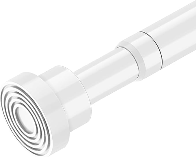 Spring Tension Rods 33 to 45 inch Adjustable Tension Curtain Rod No Drilling Expandable Small Tension Rod White Spring Loaded Curtain Rods for Windows, Doors, Doorway, Closet