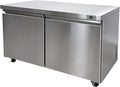 Commercial Under Counter Freezer, ETL 2 Doors 2 Shelves 115V/60HZ Restaurant 0°F to -8°F, Stainless Steel 60" W 14.1 Cu. Ft.