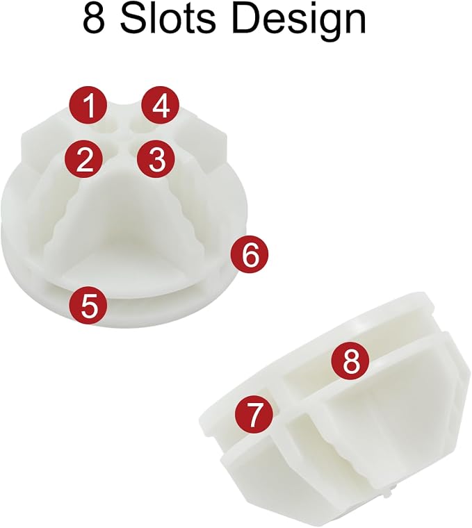20 Pcs Wire Cube Connectors for Modular Storage Shelving (White) | Durable ABS Plastic, 8-Slot Multi-Directional Design, Fits 3.5mm Panels, Reusable Connectors, for Wire Cube Shelving