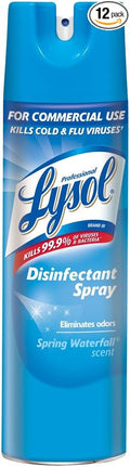 Professional Lysol Disinfectant Spray, Spring Waterfall, 228oz (12X19oz)