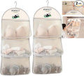 MIUPOO Multi Purpose Multi Layer Mesh Storage Hanging Bag,Hanging Storage with Metal Hanger Mesh Pockets for Bra Underwear Socks,Pockets Hang Store Bag for Door Wall Closet,2 Pieces.