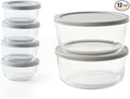 12-Piece Glass Food Storage Containers Set (6 Containers + 6 BPA-Free Lids) | 1-Cup & 6.5-Cup, Leakproof | Microwave, Freezer, Oven & Dishwasher Safe | Ideal for Meal Prep & Pantry Organization, Grey