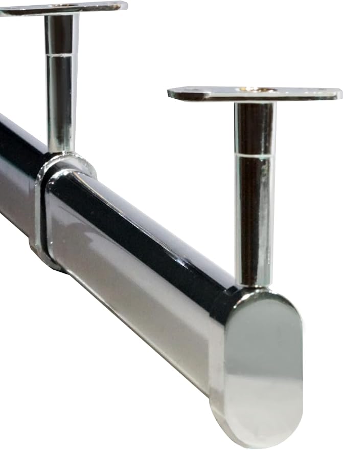 Oval Closet Rod - 94" - Chrome - 5 Pack (8, Closed Adjustable Support w/Screws)