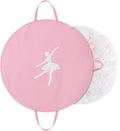 KEEGH 35 inch Girls Tutu Garment Bag Pancake Dance Bag, Pink | Foldable, with Handle Strap, Ballet Tutu Bag, Dance Costume Garment Bag for Hanging Clothes and Dance Competition