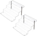Acrylic Display Risers Shelf for Pops Figures, Clear 4-Step Display Stand for Display Or Collection( 12 X 9 in) (large-2 pack)