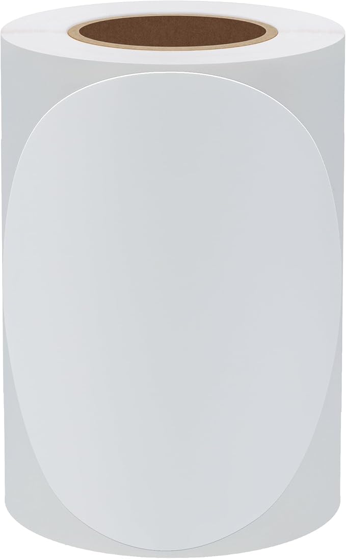 Hybsk White Permanent Color-Code Dot Stickers Round Semi Gloss Paper Stickers Adhesive Label (4 inch)