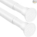 2 Pack Spring Tension Curtain Rods 24-46 Inches, Spring Loaded Curtain Rods No Drilling, Adjustable Expandable Tension Rod for Window Doorway Doorway Kitchen Curtain Bedroom Closet, White