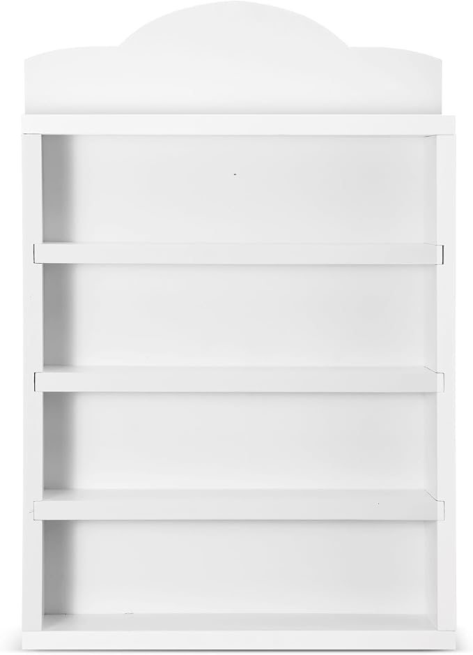 Chunful Vintage Spice Jar Wooden Rack White Elegant Spice Shelf for 24 Jars, Village Style Wall Mounting Kitchen Storage Decorative Hanging Display Rack, Shelf Only