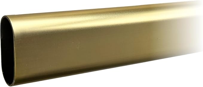 60" Satin Brass Oval Closet Rod | Heavy Duty Wardrobe Clothes Pole | 1 Pack