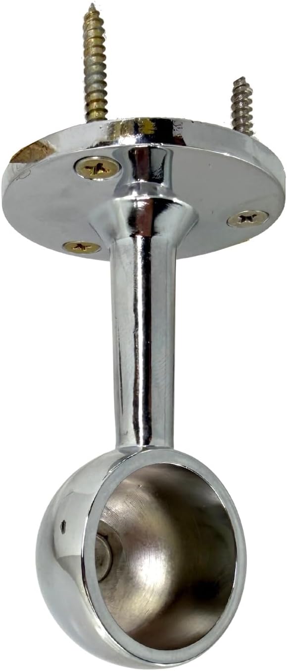32mm Diameter Closet Rod End Hanger | Polished Chrome | 1 Pack