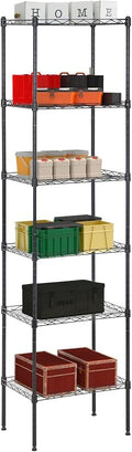 Meet perfect 5-Tier Metal Storage Shelving Unit, 47.6" H x 16.7" W x 11.8" D Adjustable Wire Shelf Organizer, 750 lbs Max Load Heavy Duty Standing Rack for Kitchen, Pantry, Garage, Office