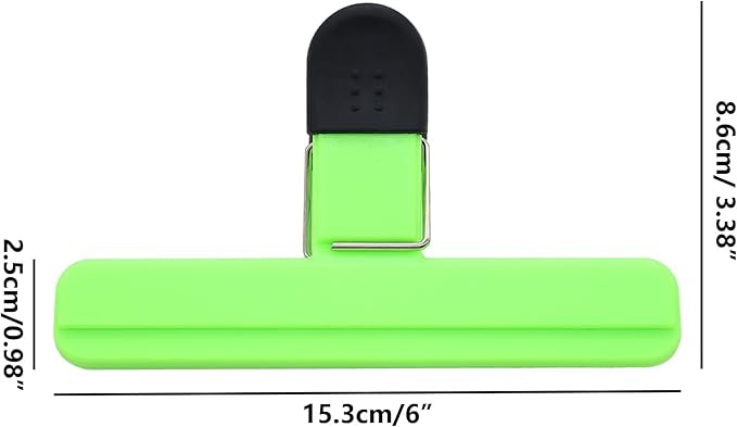 12Pack Large Chip,ULIFESTAR Food Clips,Upgrade Wide Open Bag Clips for Food Storage with Air Tight Seal Grip,Assorted Color(Green 15.3 * 8.6 * 2.5cm/6.02 * 3.39 * 0.98")