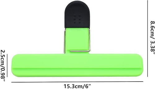 12Pack Large Chip,ULIFESTAR Food Clips,Upgrade Wide Open Bag Clips for Food Storage with Air Tight Seal Grip,Assorted Color(Green 15.3 * 8.6 * 2.5cm/6.02 * 3.39 * 0.98")