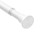 AIZESI White Adjustable Tension Curtain Rod, 31-77 Inch Spring No Drill Stainless Steel Tension Rods for Window，Closet ，Bathroom–Rust Resistant，Non-Slip