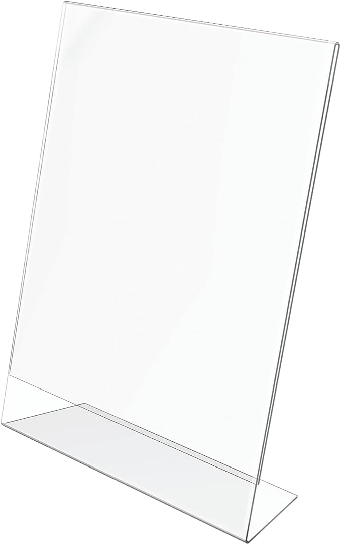 deflecto Classic Image Slanted Sign Holder, Portrait, 8.5 x 11 Insert, Clear