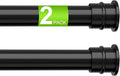 2 Pack Spring Tension Rods 28-48 Inches No Drill Tension Curtain Rods Black Spring Loaded Curtain Rods Adjustable Small Short Tension Curtain Rod for Window,Kitchen,Doorway,Cupboard,Wardrobe