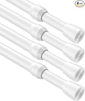 MEXAU Tension Curtain Rod 4Pcs Tension Rod 26-39 Inch Small White Spring Curtain Rod Anti-Rust Spring Tension Rod for Window Closet Rod No Drilling Adjustable