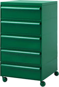 ELEFOCUS 5 Stackable Plastic Storage Bins, rotatable Storage cabinets and Drawers, Bedside Storage Units(Size:42x42x78cm(17x17x31inch),Color:Green)